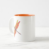 Dragonfly-Neon-Insektenbild Zweifarbige Tasse (Vorderseite Links)