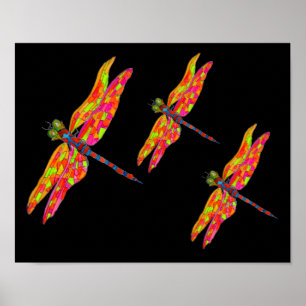 Dragonfly Neonroom Art Poster