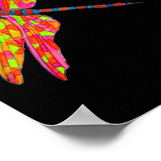 Dragonfly Neonroom Art Poster (Ecke)