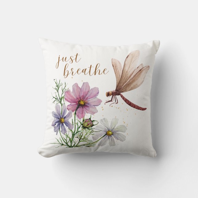 Dragonfly | Nur Breathe Throw Kissen (Vorderseite)