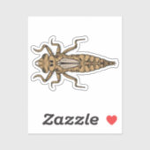 Dragonfly Nymph Vektorgrafik Aufkleber (Blatt)