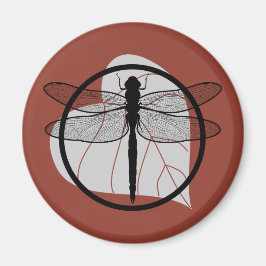 Dragonfly on Leaf Zeichnend - Wildlife Circle Seri Magnet