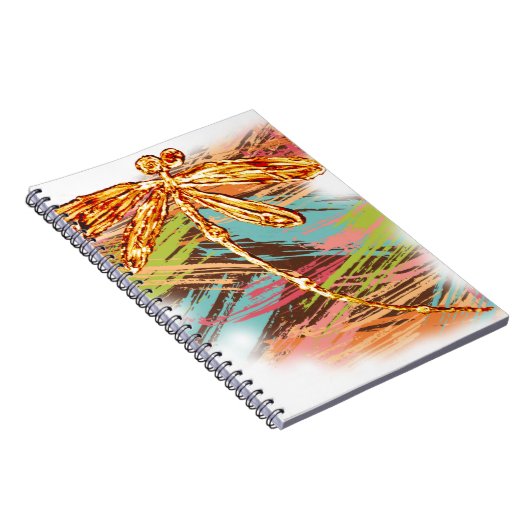 Dragonfly Orange Splash Notizblock (Rechte Seite)