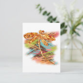 Dragonfly Orange Splash Postkarte (Stehend Vorderseite)