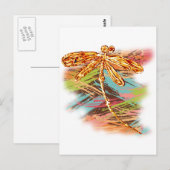Dragonfly Orange Splash Postkarte (Vorne/Hinten)