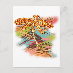 Dragonfly Orange Splash Postkarte