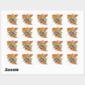 Dragonfly Orange Splash Quadratischer Aufkleber (Blatt)
