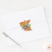 Dragonfly Orange Splash Quadratischer Aufkleber (Umschlag)