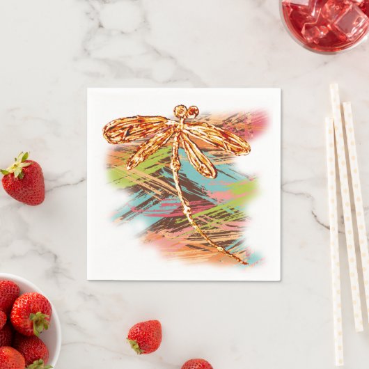 Dragonfly Orange Splash Serviette (Beispiel)