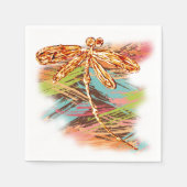 Dragonfly Orange Splash Serviette (Vorderseite)