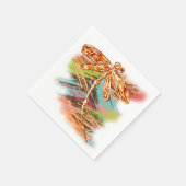 Dragonfly Orange Splash Serviette (Ecke)