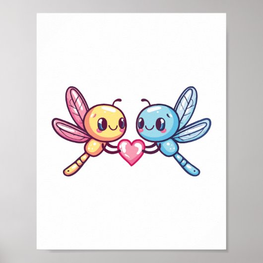 Dragonfly-Paar Liebe in Liebe Poster (Vorne)