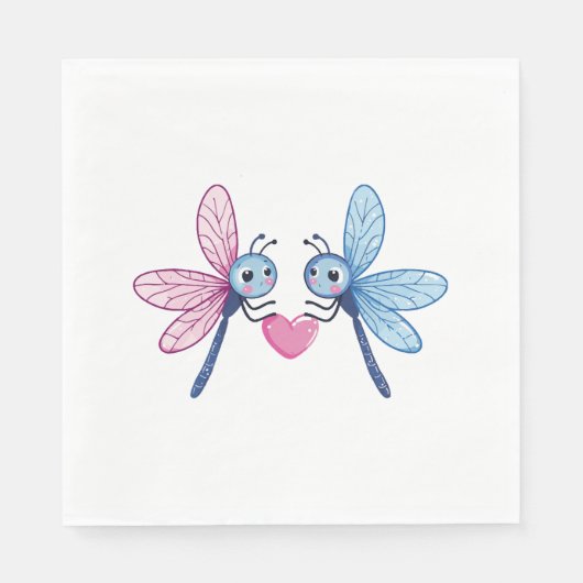 Dragonfly-Paar Liebe in Liebe Serviette (Vorderseite)