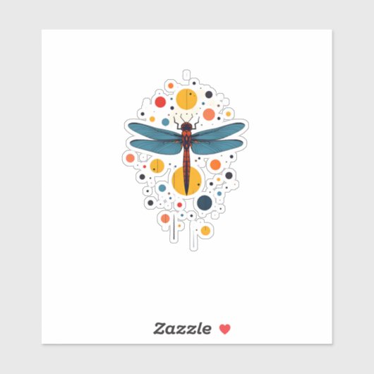 Dragonfly Painting Art Animal Abstract Graphic Dra Aufkleber (Blatt)