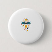 Dragonfly Painting Art Animal Abstract Graphic Dra Button (Vorderseite)