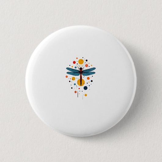 Dragonfly Painting Art Animal Abstract Graphic Dra Button (Vorderseite)