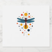 Dragonfly Painting Art Animal Abstract Graphic Dra Schaumweinetikett (Einzelnes Label)