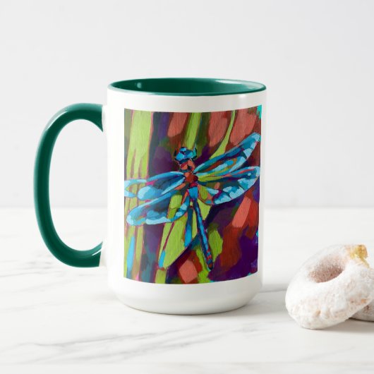 Dragonfly Painting - Gift for Insect Lovers Tasse (Mit Donut)