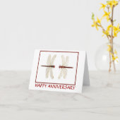 Dragonfly Pair Anniversary Card Karte (Gelbe Blume)