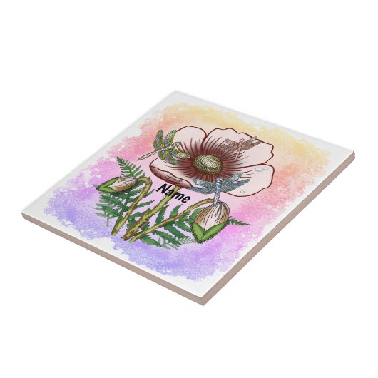 Dragonfly Pale Poppy  Fliese (Seite)