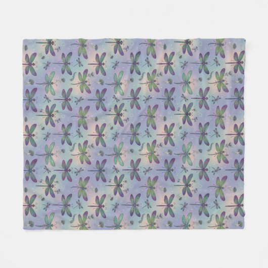 Dragonfly Pattern Fleecedecke (Vorderseite (Horizontal))