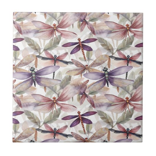 Dragonfly Pattern Tile Fliese (Vorderseite)