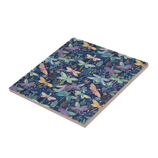 Dragonfly Pattern Tile Fliese (Seite)