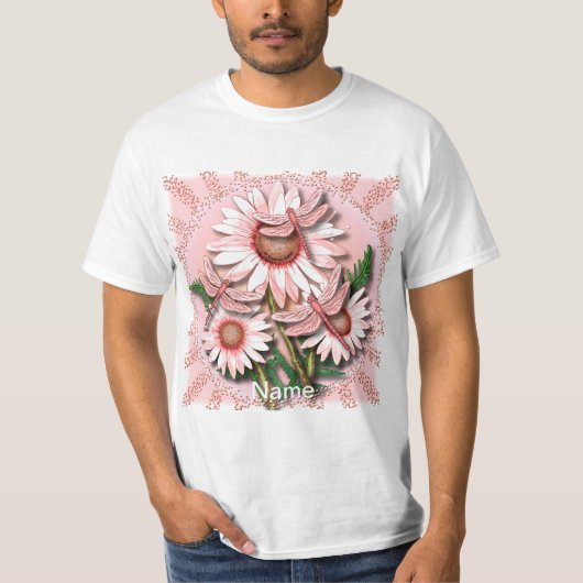 Dragonfly Pink Daisies T-Shirt (Vorderseite)