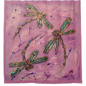 Dragonfly Pink Fizz Duschvorhang (Vorderseite)