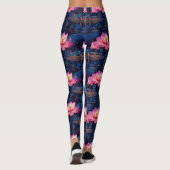 Dragonfly & Pink Lotus Design-Leggings Leggings (Rückseite)