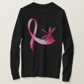 Dragonfly Pink Ribbon Brustkrebs Bewusstsein T-Shirt (Design vorne)