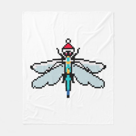 Dragonfly PixelChristmas - Funny Dragonfly Fleecedecke (Vorderseite)