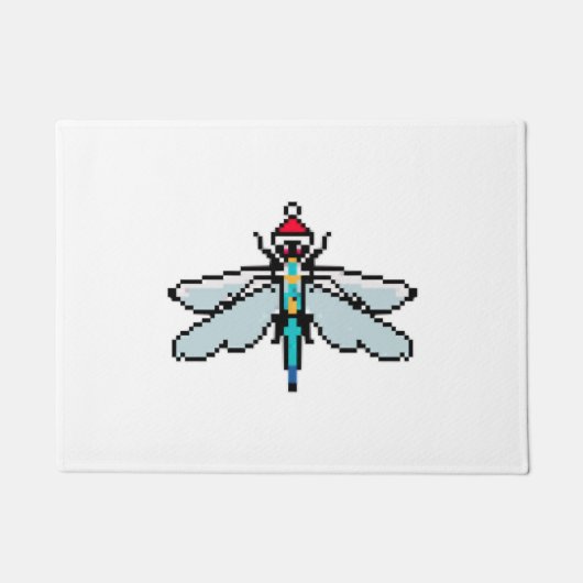Dragonfly PixelChristmas - Funny Dragonfly Fußmatte (Vorderseite)