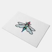 Dragonfly PixelChristmas - Funny Dragonfly Fußmatte (Schrägansicht)