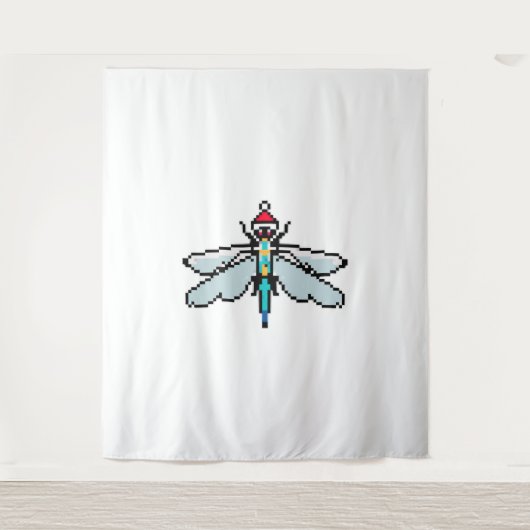 Dragonfly PixelChristmas - Funny Dragonfly Wandteppich (Vorderseite)