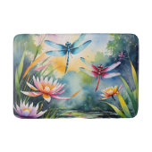 Dragonfly Pond Lili Pads Drachenfliegen Badematte (Vorderseite)