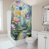 Dragonfly Pond Lili Pads Drachenfliegen Duschvorhang (Beispiel)