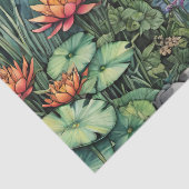 Dragonfly Pond Lili Pads Drachenfliegen Seidenpapier (Detail)