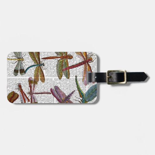 Dragonfly Print 3 Gepäckanhänger (Vorderseite horizontal)