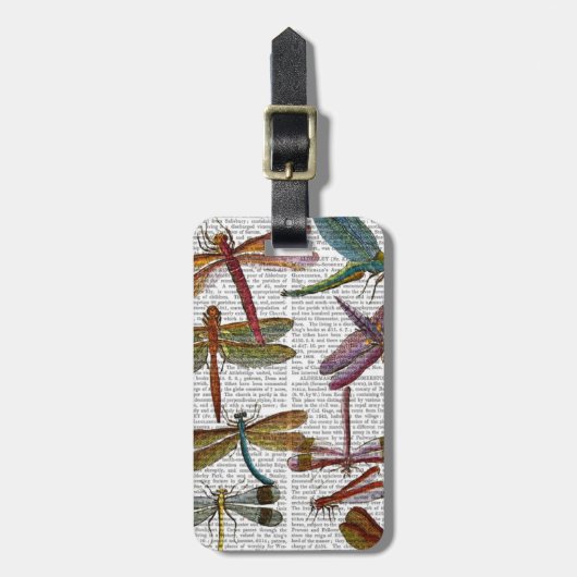 Dragonfly Print 3 Gepäckanhänger (Vorderseite vertikal)