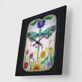 Dragonfly Quadratische Wanduhr (Winkel)