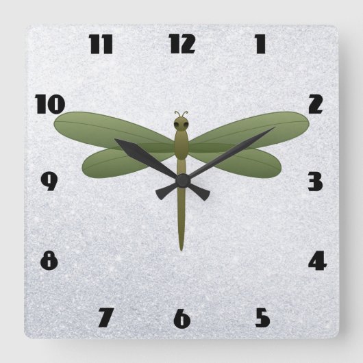 DRAGONFLY QUADRATISCHE WANDUHR (Vorderseite)