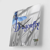 Dragonfly Quadratische Wanduhr (Winkel)