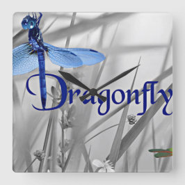 Dragonfly Quadratische Wanduhr