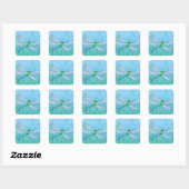 Dragonfly Quadratischer Aufkleber (Blatt)