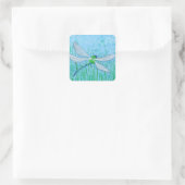 Dragonfly Quadratischer Aufkleber (Tasche)