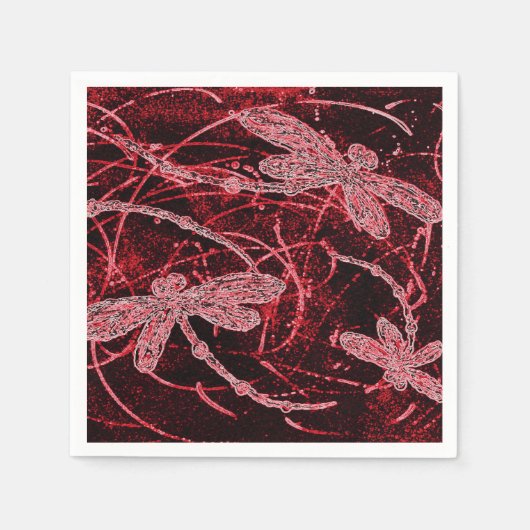 Dragonfly Red Haze Serviette (Vorderseite)