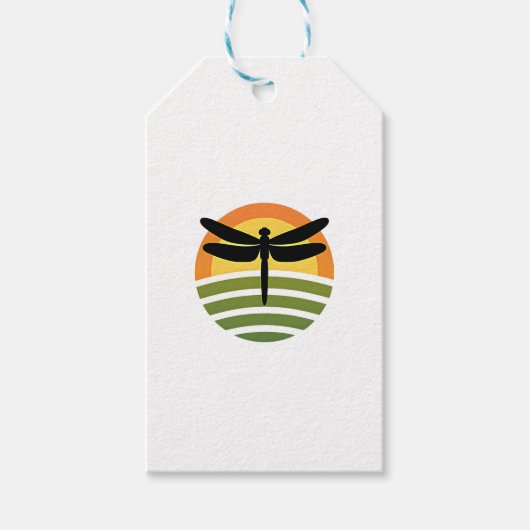 Dragonfly Retro (1) Geschenkanhänger (Vorderseite)