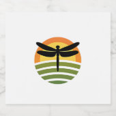 Dragonfly Retro (1) Schaumweinetikett (Einzelnes Label)