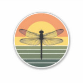 Dragonfly Retro (2) Aufkleber (Vorderseite)